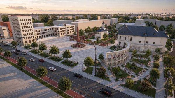 Elevii au realizat proiectul după care ar putea fi modernizată Piaţa Unirii din Focşani